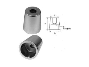 ZINCHI AD OGIVA CON INNESTO CONICO ESAGONALE PER ASSI PORTAELICA mm. 40