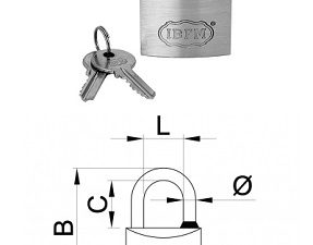 LUCCHETTO INOX AD ARCO 50mm