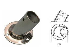 BASE TONDA PER TUBOLARE 60° INOX mm. 25