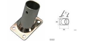BASE RETTANGOLARE PER TUBOLARE 60° INOX mm. 25