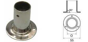 BASE TONDA PER TUBOLARE 90° INOX mm. 25