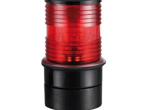 FANALE 360° PLASTICA NERO VETRO ROSSO