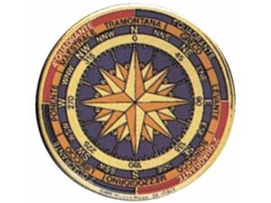 SEGNALE ADESIVO ROSA DEI VENTI IN RILIEVO ORO