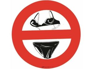 SEGNALE ADESIVO DIVIETO SLIP/REGGISENO